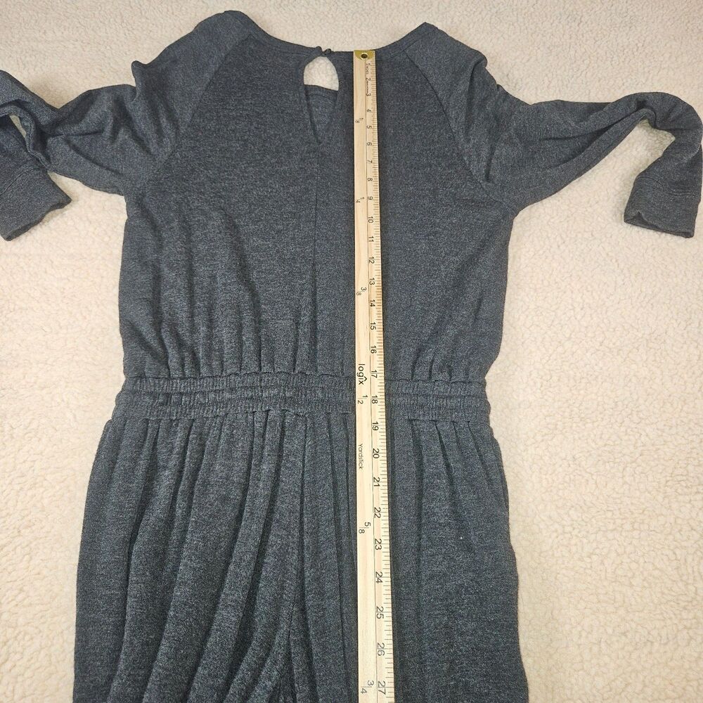 Lou & Grey for Loft Jumpsuit XS Gray Wide Leg Lounge Knit Tie Waist Soft - Picture 11 of 12